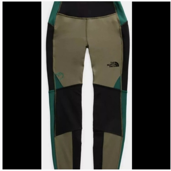 NWOT North Face Womens Steep Tech High Rise Flece Tights/Leggings Green/Black S - Picture 15 of 15